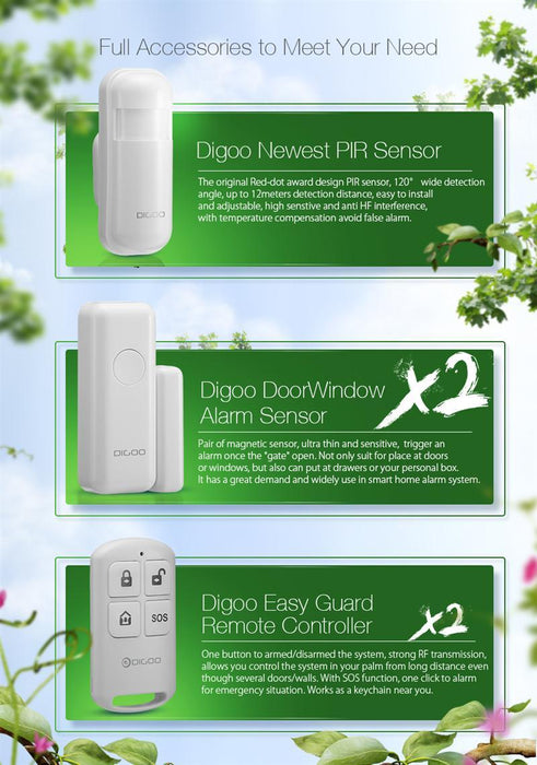 Inteligientna home security system and security Digoo DG-HOSA 433MHz