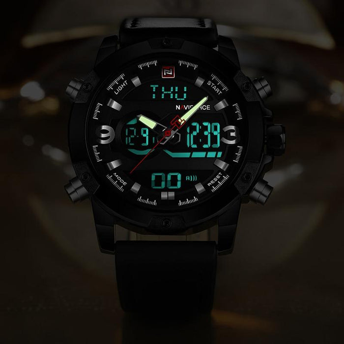 Waterproof male quartz watch with dual display NAVIFORCE 9097