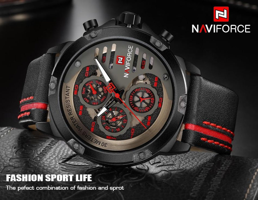 Waterproof male quartz watch NAVIFORCE 9110