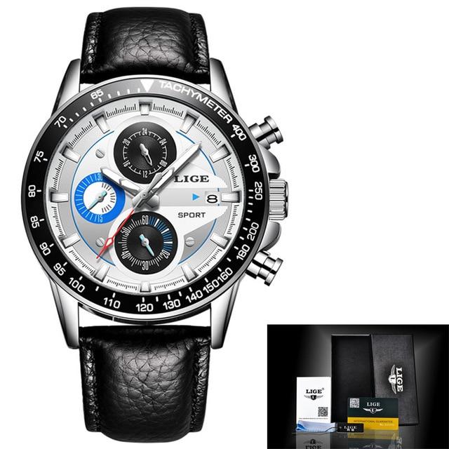 Waterproof male quartz watch LIGE 9835