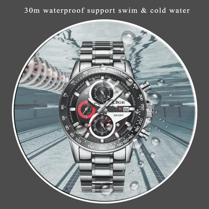 Waterproof male quartz watch LIGE 9835