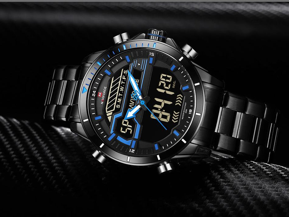 Waterproof male quartz watch with dual display NAVIFORCE 9133