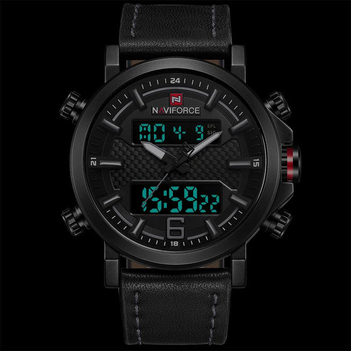 Waterproof male quartz watch with dual display NAVIFORCE 9135