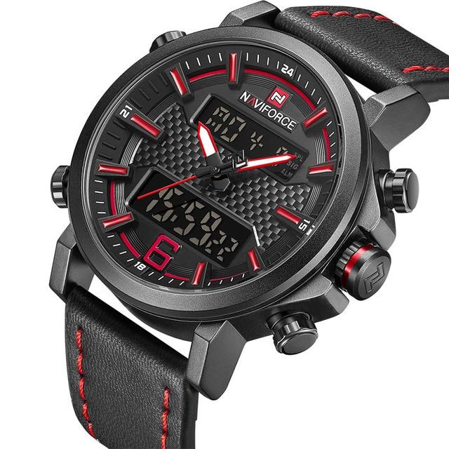 Waterproof male quartz watch with dual display NAVIFORCE 9135