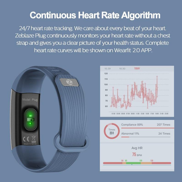 Smart bracelet Zeblaze Plug, Heartbeat, Notifications