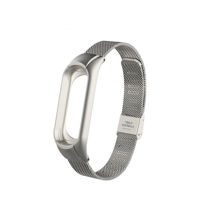 Breathable chain Stainless steel fastener for Xiaomi Mi Band 3 / Mi Band 4