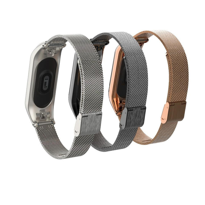 Breathable chain Stainless steel fastener for Xiaomi Mi Band 3 / Mi Band 4