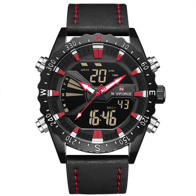 Waterproof male quartz watch with dual display NAVIFORCE 9136
