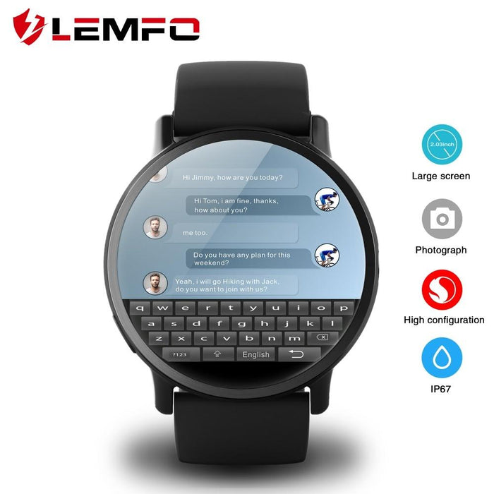 Smart watch LEMFO LEM X, 4G, Android 7.1, 8MP camera, GPS 2.03, 900Mah, 1GB RAM, 16GB ROM