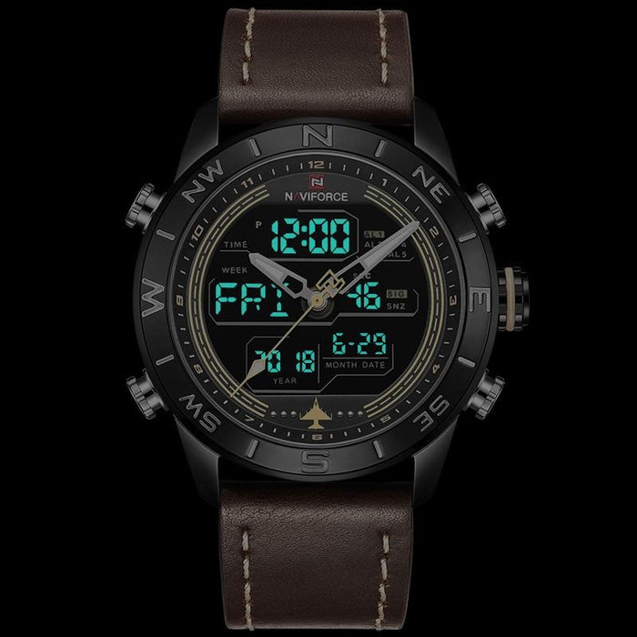 Waterproof male quartz watch with dual display NAVIFORCE 9144