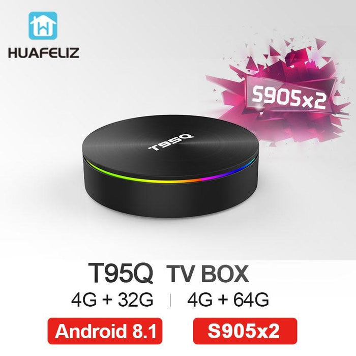TV box T95Q, Android 8.1, 4GB RAM, 64GB ROM, WiFi, Bluetooth 2.0, 4K