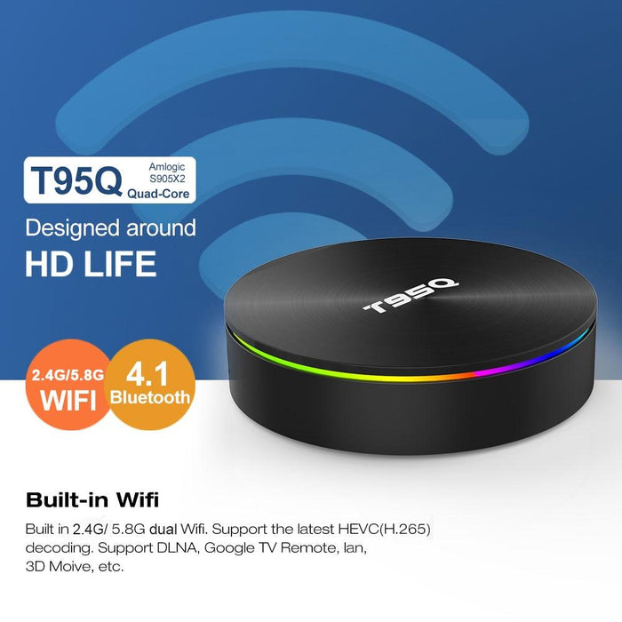 TV box T95Q, Android 8.1, 4GB RAM, 64GB ROM, WiFi, Bluetooth 2.0, 4K