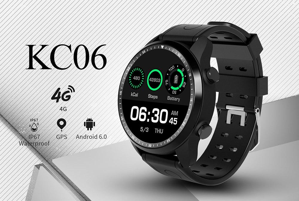 Smart watch Kingwear Vektros KC06, 4G, Android 7.1, GPS 1GB RAM, 610 mAh battery