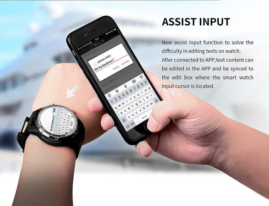 Smart watch Kingwear Vektros KC06, 4G, Android 7.1, GPS 1GB RAM, 610 mAh battery