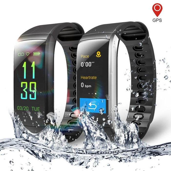Smart fitness bracelet Kingwear Vektros KR02, Color display, Pulse, GPS, Waterproof IP68